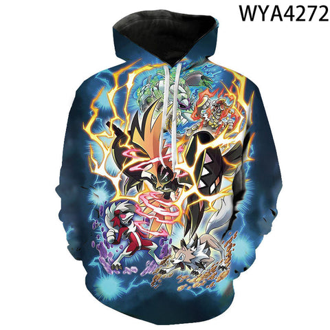 Image of 3D Printing Fashion Pokemon Hoodies - Cartoon Anime Sweatshirt Pullover