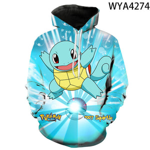 3D Printing Fashion Pokemon Hoodies - Cartoon Anime Sweatshirt Pullover