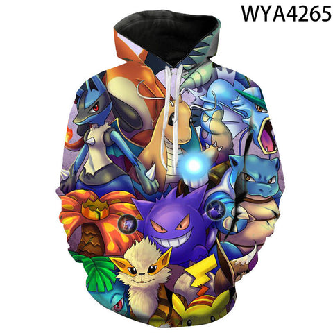 Image of 3D Printing Fashion Pokemon Hoodies - Cartoon Anime Sweatshirt Pullover