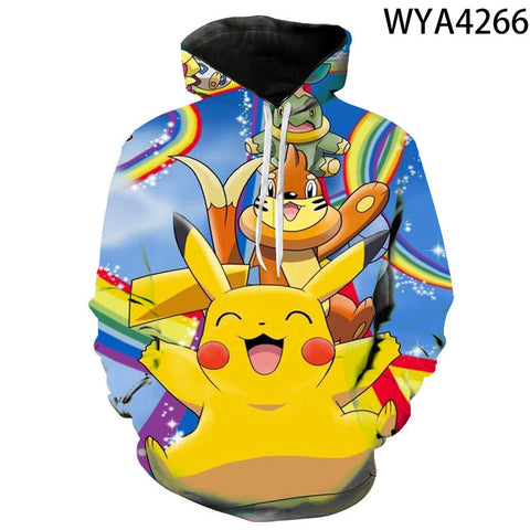 Image of 3D Printing Fashion Pokemon Hoodies - Cartoon Anime Sweatshirt Pullover