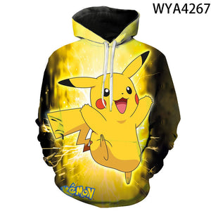 3D Printing Fashion Pokemon Hoodies - Cartoon Anime Sweatshirt Pullover