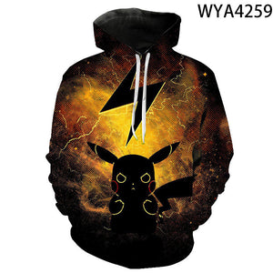 3D Printing Fashion Pokemon Hoodies - Cartoon Anime Sweatshirt Pullover