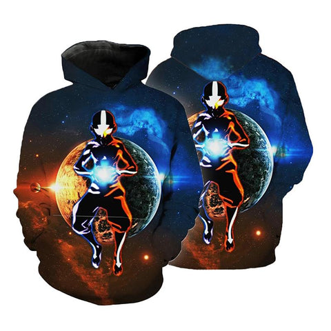 Image of Anime Hoodie - Airbender 3D Moletom Dye Sweatshirt