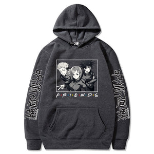 Hot Sale Anime Jujutsu Kaisen Fushiguro Megumi Itadori Yuji Kugisaki Nobara Friends Hoodie