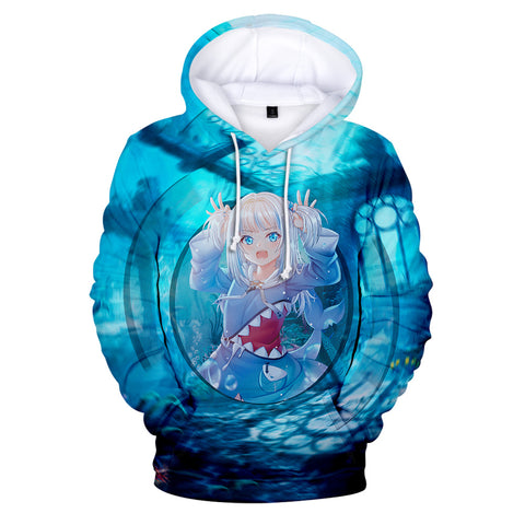 Image of 3D Printed Gawr Gura Hoodies - Anime Fashion Sweatshirt Pullover