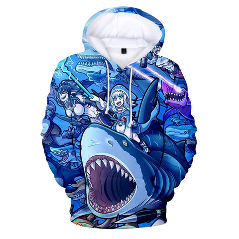 Image of Gawr Gura 3D Print Hoodies - Anime Fashion Sweatshirt Pullover