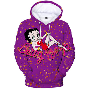 3D Print Betty Boop Pullover - Sexy Girls Sweatshirts Hoodie