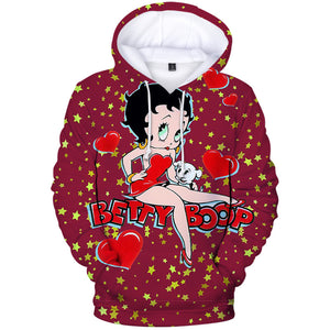 3D Print  Sexy Girls Betty Boop Sweatshirts Hoodie Pullover