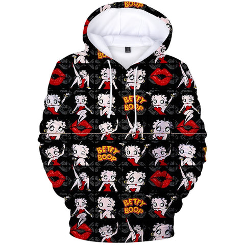 Image of Fashion 3D Print Betty Boop Hoodie Sweatshirts Pullover