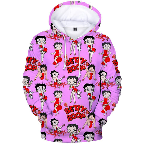 Image of 3D Print Betty Boop Fashion Hoodie Sweatshirts Pullover