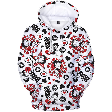 Image of 3D Print Betty Boop Fashion Sweatshirts Pullover Hoodie