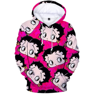 3D Print Fashion Betty Boop Pullover Sweatshirts Hoodie