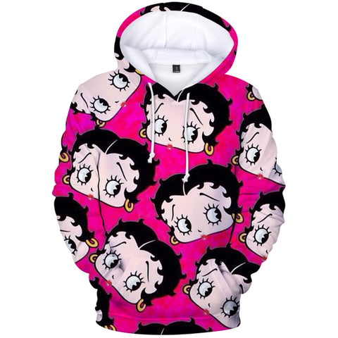 Image of 3D Print Fashion Betty Boop Pullover Sweatshirts Hoodie