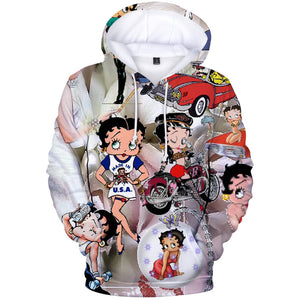 Betty Boop 3D Print Pullover - Fashion Sweatshirts Hoodie