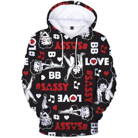 Image of 3D Print Betty BOOP Hoodie Sweatshirts - Fashion Pullover Streetwear