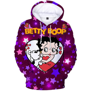 3D Printed Betty Boop Hoodies Pullovers Sweatshirt