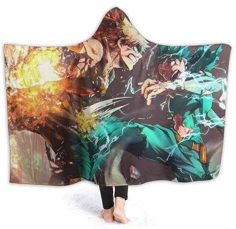 Image of Anime My Hero Academia Hooded Blanket - Manga Flannel Hooded Cloak