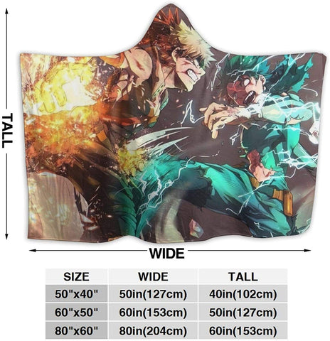 Image of Anime My Hero Academia Hooded Blanket - Manga Flannel Hooded Cloak