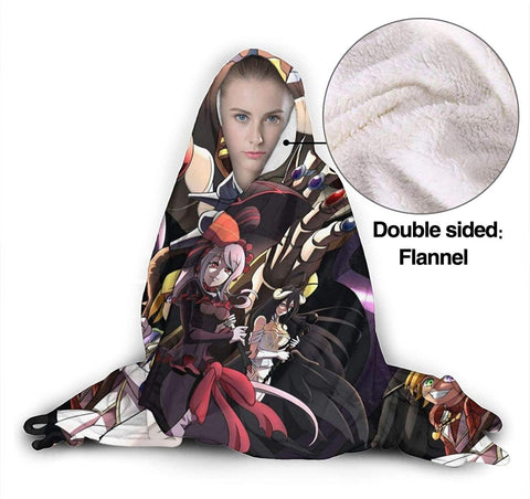 Image of Anime Overlord Anti-Wrinkle Hooded Blanket - Flannel Hooded Cloak