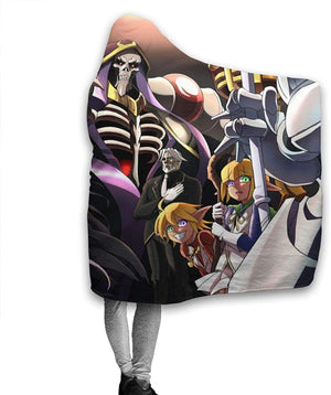 Anime Overlord Anti-Wrinkle Hooded Blanket - Flannel Hooded Cloak