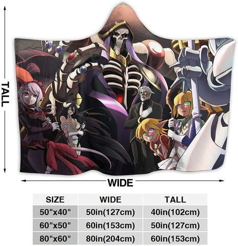 Image of Anime Overlord Anti-Wrinkle Hooded Blanket - Flannel Hooded Cloak