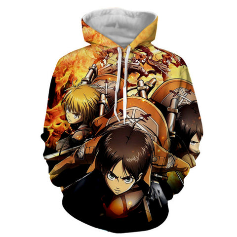 Image of Attack on Titan 3D Printed Hoodies - Casual Pullover