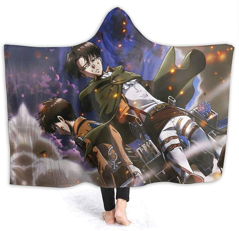 Image of Attack On Titan Levi Ackerman Sword Blanket - Flannel Hooded Blanket