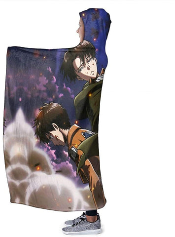 Image of Attack On Titan Levi Ackerman Sword Blanket - Flannel Hooded Blanket