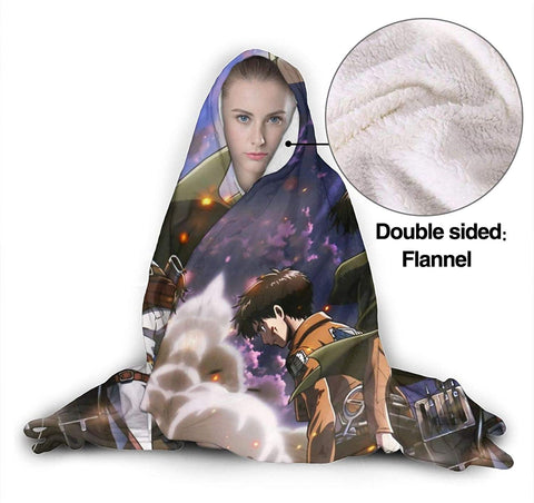 Image of Attack On Titan Levi Ackerman Sword Blanket - Flannel Hooded Blanket