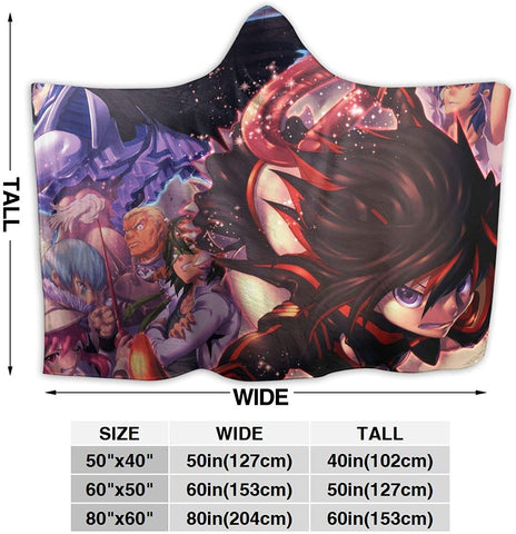 Image of Anime Kill La Kill Flannel Hooded Blanket - Manga Flannel Hooded Cloak