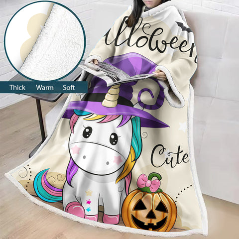 Image of 3D Digital Printed Blanket With Sleeves-Blanket Robe Halloween Party