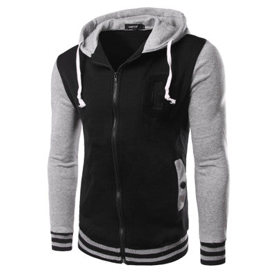 Image of Solid Color Hoodies - Zip Up Red Fashion Grey Hoodie