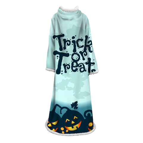 Image of 3D Digital Printed Blanket With Sleeves-Blanket Robe Halloween Party