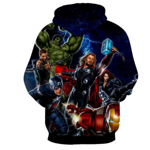 The Avengers All Super Heros Marvel Hoodies - Pullover Black Pullover