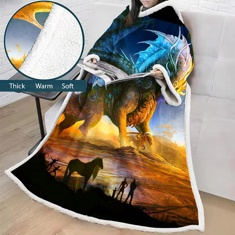 Image of 3D Digital Printed Blanket With Sleeves-Peacock Eye Blanket Robe