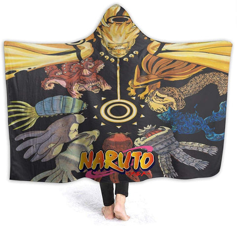 Image of Naruto Flannel Throw Blanket - Hooded Blanket Wearable Blanket