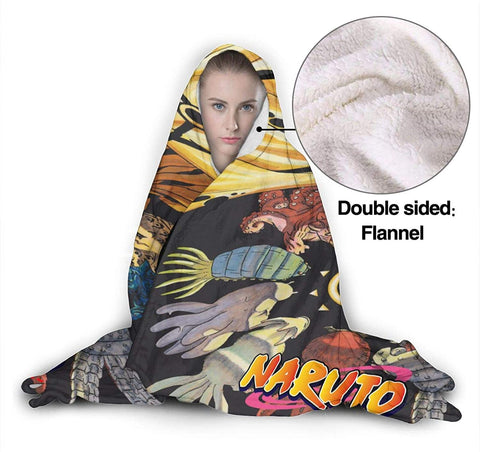 Image of Naruto Flannel Throw Blanket - Hooded Blanket Wearable Blanket