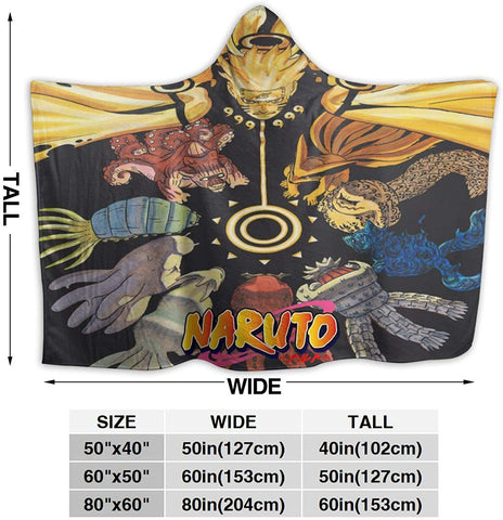 Image of Naruto Flannel Throw Blanket - Hooded Blanket Wearable Blanket