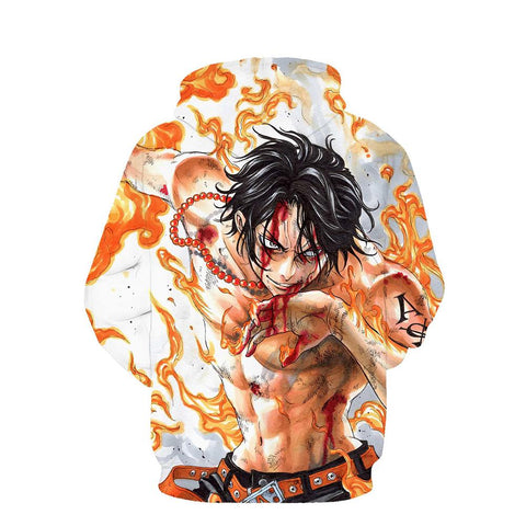 Image of One Piece Hoodie - Portgas D Ace Pullover Hoodie