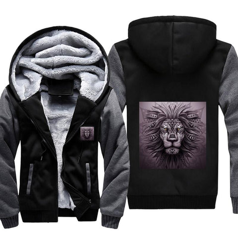 Image of Zion Lion Fleece Jackets - Lion Winter Fleece Jacket