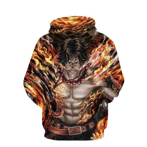 Image of One Piece Hoodie - Portgas D Ace Pullover Hoodie CSSO020