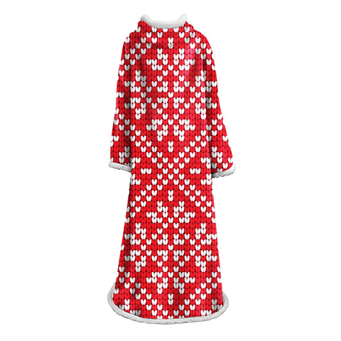 Image of 3D Digital Printed Blanket With Sleeves-Geometric Designs Blanket Robe