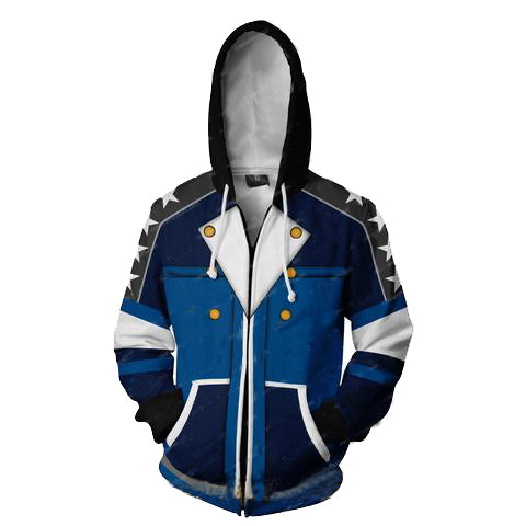 Kingdom Hearts Sora Hoodies - Blue Version Zip Up Hoodie | TopWear