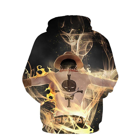 Image of One Piece Hoodie - Portgas D Ace Pullover Hoodie