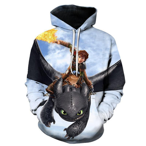 Image of How to Train Your Dragon Hoody Sweatshirt - Cartoon 3D Print Hoodies