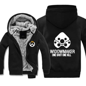 Overwatch Widowmaker Jackets - Zip Up Black One Shot Fleece Jacket