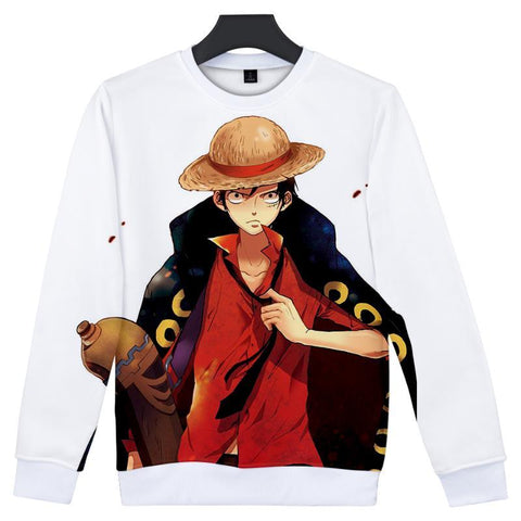 Image of One Piece 3D Pattern Sweatshirt - 3D Round Collar Long Sleeve Pullover