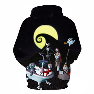 Halloween Jack Skellington and Naughty ghost 3D Printed Hoodie