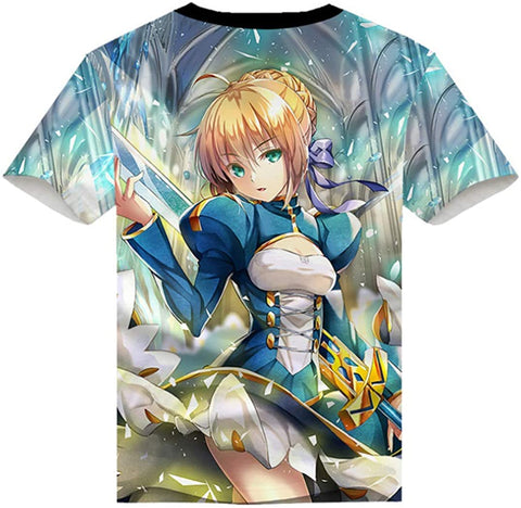 Image of Fate Zero Fate/Stay Night Hoodies - 3D Printed Anime T-Shirt Funny Short Sleeve Tee Tops