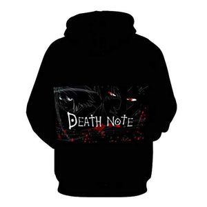 Anime Death Note Hoodie - Black 3D Print Pullover Hoodie